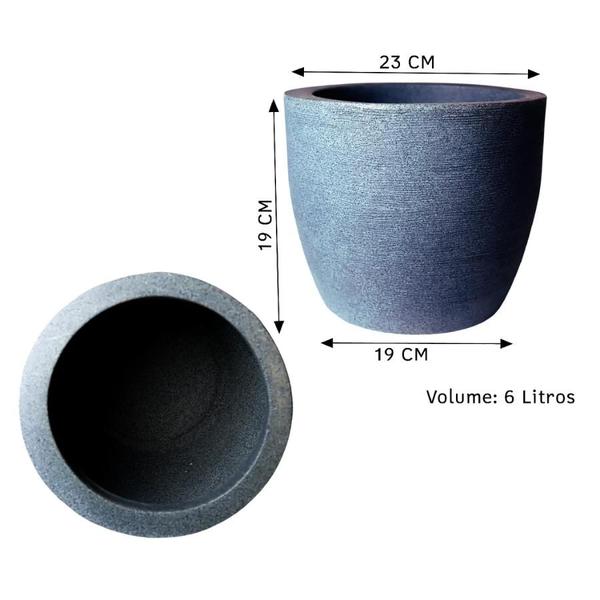 Imagem de Kit Conjunto de Vasos de Planta PP, P e M, Polietileno Resistente para Ambiente Externo com Proteção UV