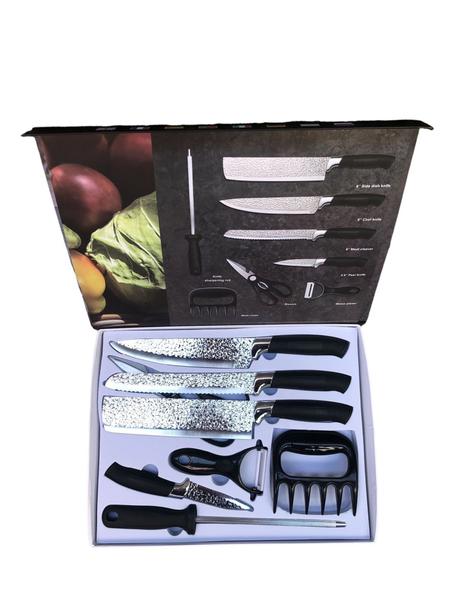 Imagem de Kit Conjunto Jogo De Facas Antianderente Kit 8 Peças Chef Cozinha Aço Inoxidável Churrasco - Prime