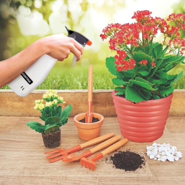 Imagem de Kit Conjunto Mini Jardinagem 4 Peças + Tesoura Poda Bypass +