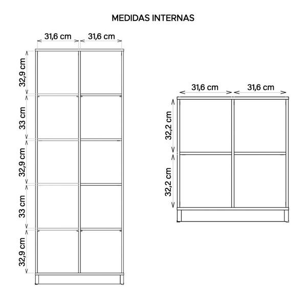 Imagem de Kit Conjunto Para Escritório 4 Peças Cubic Branco Caemmun