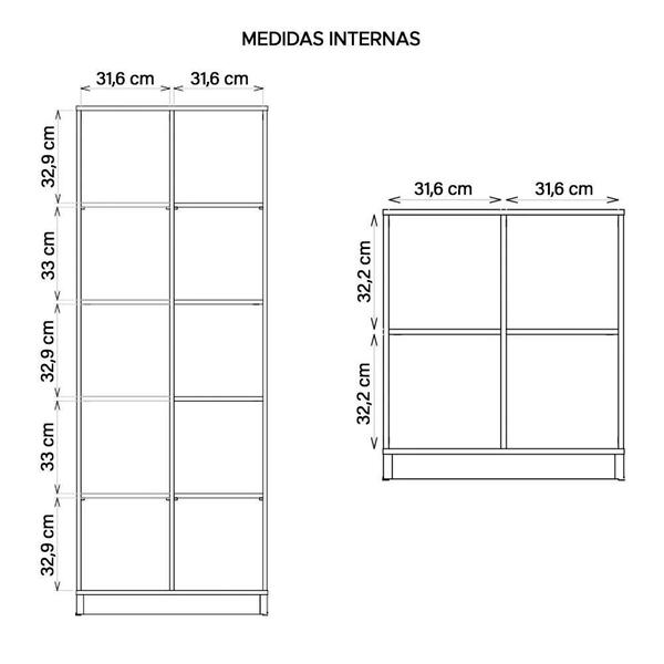 Imagem de Kit Conjunto Para Escritório 5 Peças Cubic Branco Caemmun