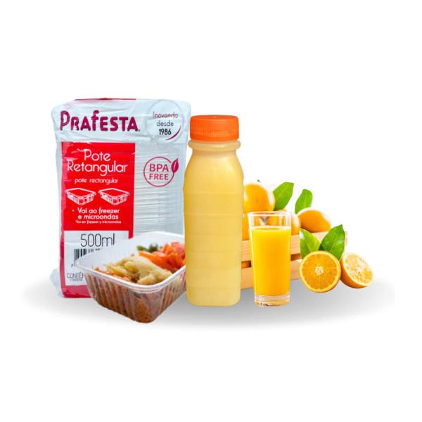 Imagem de Kit Conjunto Pote Marmita 500ml 48u + Garrafinha 300ml 48und