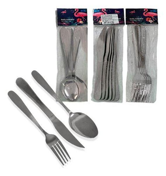 Imagem de Kit Conjunto Talheres 18 Peças Cozinha De Inox - j&B