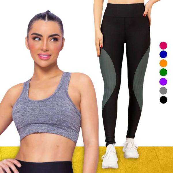 Imagem de KIT conjunto TOP ALÇA MÉDIA bojo + CALÇA LEGGING REDINHA Feminino Academia Corrida Fitness 700