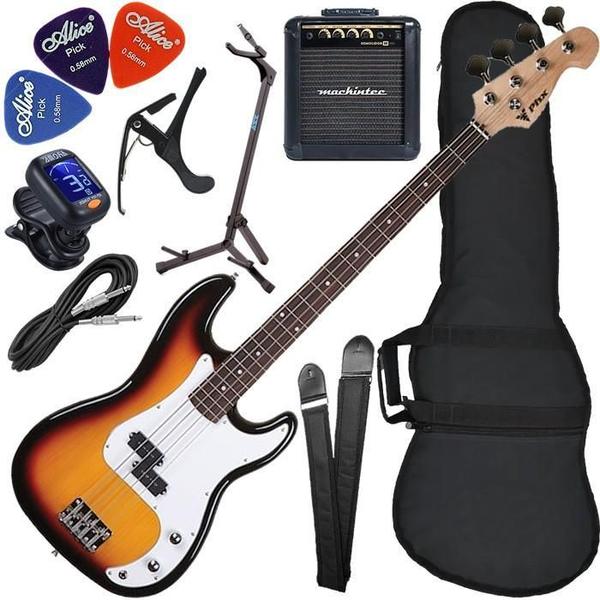 Imagem de Kit Contrabaixo Phx Pbs 3Ts Precision Bass 4 Cordas Sunburst