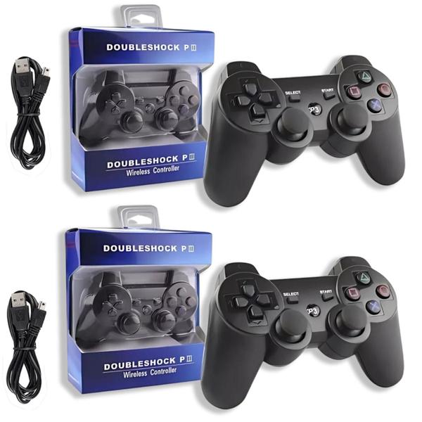 KIT Controle Sem Fio Compativel Ps3 Pc Gamer Joystick Manete - Altomex KIT Controle Sem Fio Compativel Ps3 Pc Gamer Joystick Manete - Altomex