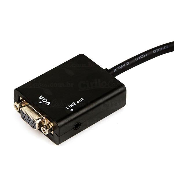 Imagem de Kit Conversor HDMI para VGA com Áudio + Cabo VGA 2 metros