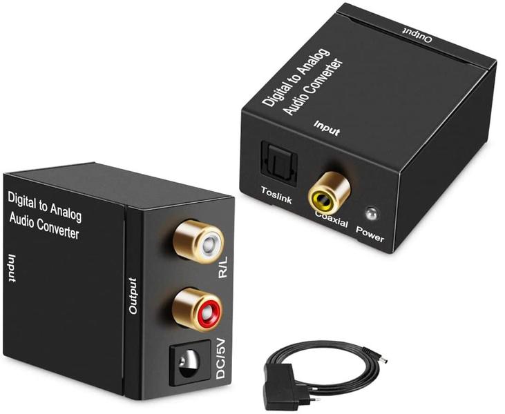 Imagem de Kit Conversor Óptico Coaxial Digital + Cabo Óptico Smart Tv