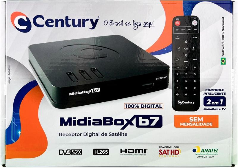 Imagem de Kit Conversor Receptor Midiabox B7 C/ Lnbf Duplo Century