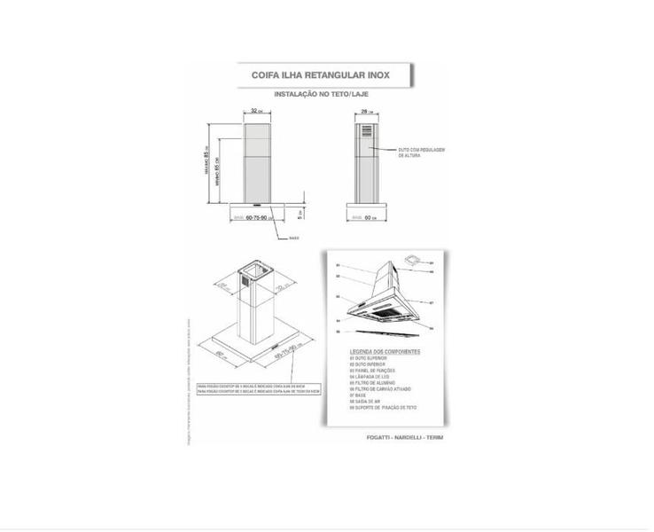 Imagem de Kit Cooktop 4 Bocas preto  + Coifa Inox alumínio lampada led 120cm Nardelli