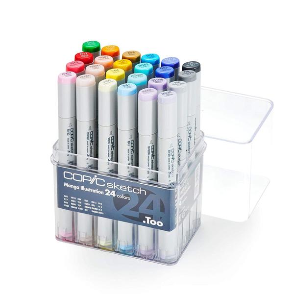 Imagem de Kit Copic Sketch 24 Cores Mangá Illustrations Ponta Dupla