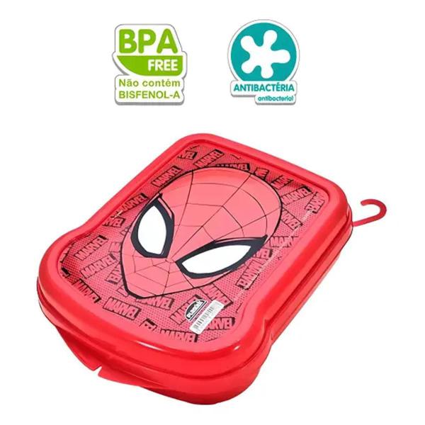 Imagem de Kit Copo 700ml Homem Aranha Sanduicheira e Garrafa Plasútil