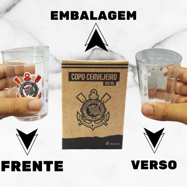 Kit Copo Americano Vidro 190ml Tradicional + Caneca Gel 300ml Térmico Chopp Cerveja Corinthians - BRASFOOT Imagem de Kit Copo Americano Vidro 190ml Tradicional + Caneca Gel 300ml Térmico Chopp Cerveja Corinthians