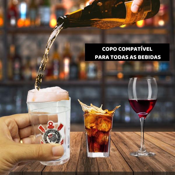 Kit Copo Americano Vidro 190ml Tradicional + Caneca Gel 300ml Térmico Chopp Cerveja Corinthians - BRASFOOT Imagem de Kit Copo Americano Vidro 190ml Tradicional + Caneca Gel 300ml Térmico Chopp Cerveja Corinthians