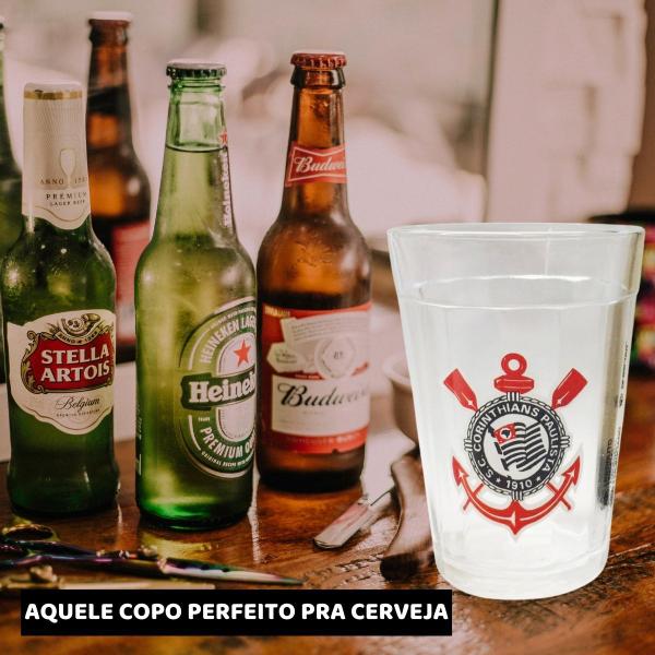 Kit Copo Americano Vidro 190ml Tradicional + Caneca Gel 300ml Térmico Chopp Cerveja Corinthians - BRASFOOT Imagem de Kit Copo Americano Vidro 190ml Tradicional + Caneca Gel 300ml Térmico Chopp Cerveja Corinthians
