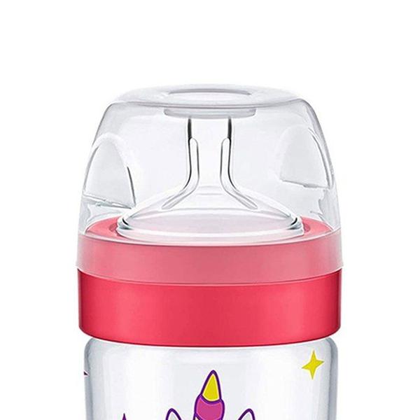 Imagem de Kit Copo Caneca Antivazamento Aprendizado 207ml Magia Lillo mais Mamadeira Bebê 300ml Evolution