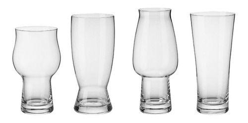 Imagem de Kit Copo Cerveja Artesanal 4pçs Cristal Wheat Ale & Stout Cor Transparente