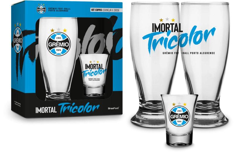 Imagem de Kit copo cerveja munich e dose ole times futebol - gremio