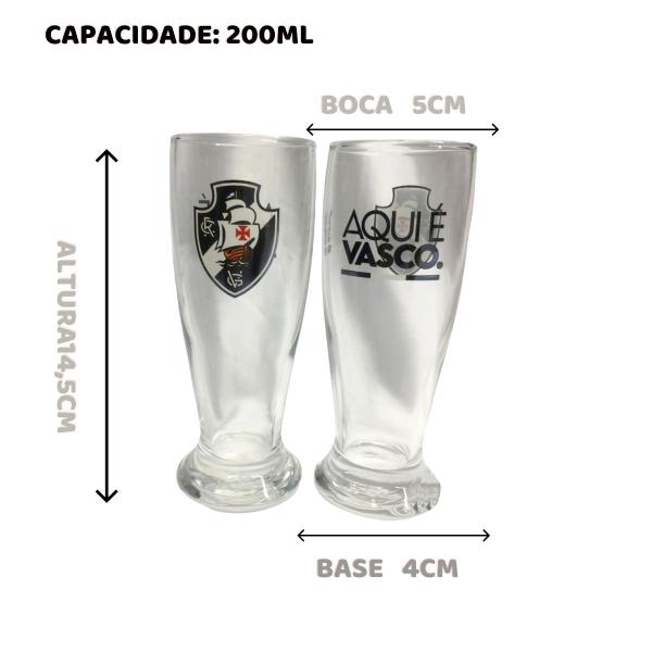 Imagem de Kit Copo Munich Tulipa Cerveja Chopp + Caneca Gel 300ml Térmico Time Vasco Oficial