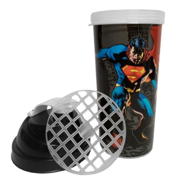 Imagem de Kit Copo Shake Shakeira Homem Aranha e Super Homem Tampa Rosca e Misturador