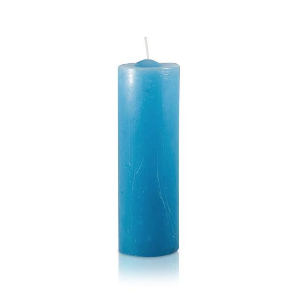 Imagem de Kit Copo Suporte Vidro para Vela + 3 Velas Votivas 7 Dias Azul Claro 250g