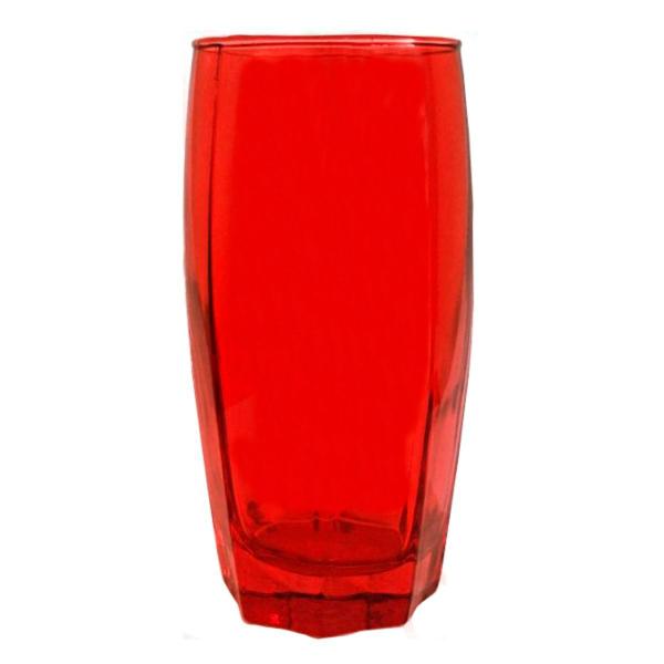 Imagem de Kit Copo Vidro 370ml 6 Vermelho/ 6 Transparente Florida