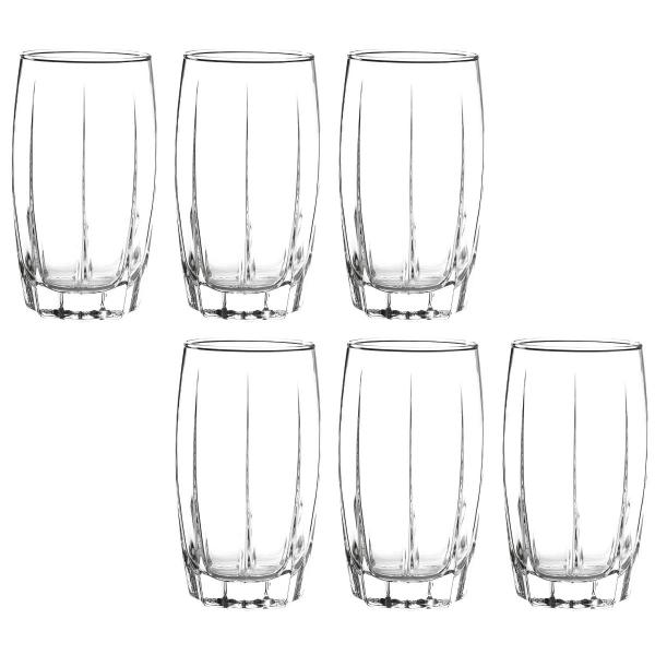Kit Copos 374 ML Vidro Long Drink Transparente Amadeus 6Un - CRISTAR Imagem de Kit Copos 374 ML Vidro Long Drink Transparente Amadeus 6Un