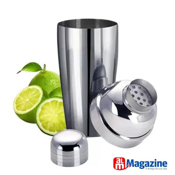 Imagem de Kit Coqueteleira inox 750ml  Drink Bar + Barra Magnética Imã