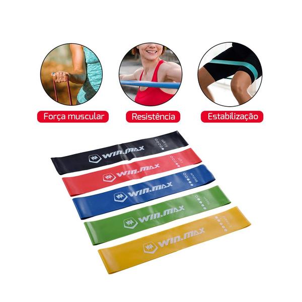 Kit Corda de Pular Azul + 5 Mini Band Ahead Sports Imagem de Kit Corda de Pular Azul + 5 Mini Band Ahead Sports