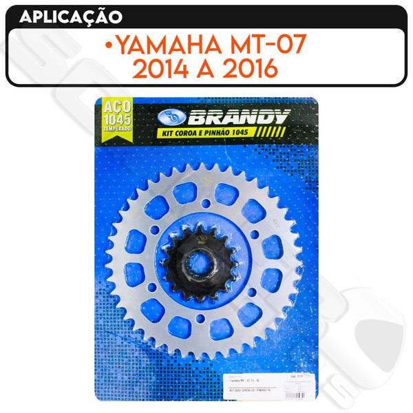 Imagem de Kit Coroa E Pinhão Yamaha Mt-07 2014 A 2016 Brandy