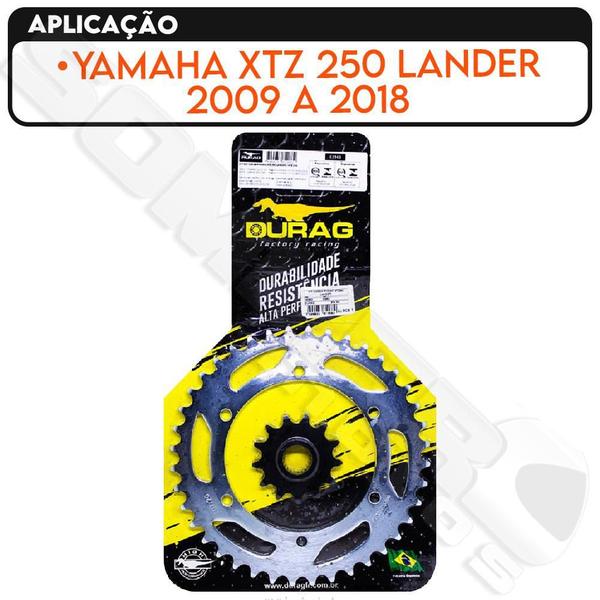 Imagem de Kit Coroa E Pinhão Yamaha Xtz 250 Lander 2009 A 2018 Durag