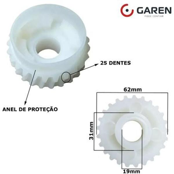 Imagem de Kit Coroa Nylon Z25 Buchas Do Eixo Do Motor Kdz Garen Seg Cor Branco