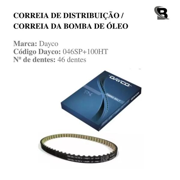 Imagem de Kit Correia Dentada + Correia Bomba Óleo Ford Ka 1.0 12v 3cc