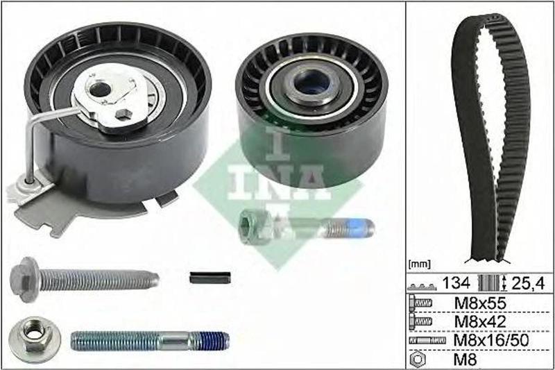 Imagem de Kit correia dentada Original INA Peugeot 206, 207, 208, 307 e 308 1.6 16v.