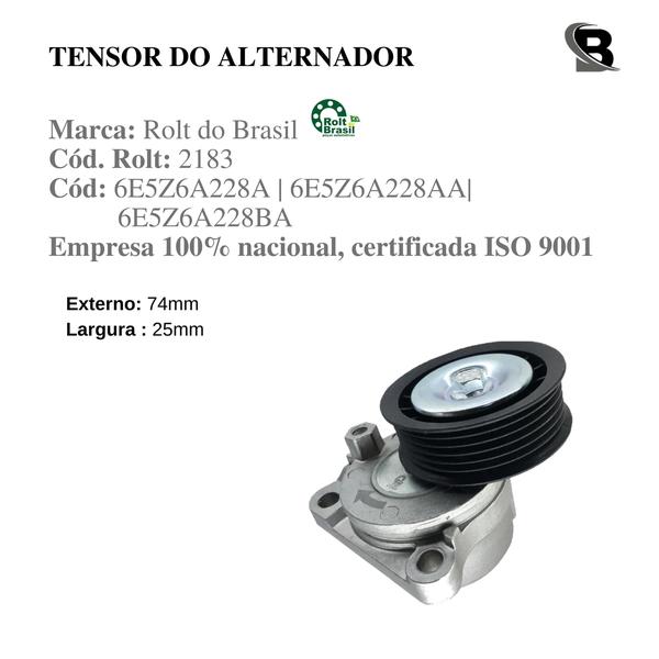 Imagem de Kit Correia Tensor Polia Alternador Ford Fusion 2.3 16v 2007