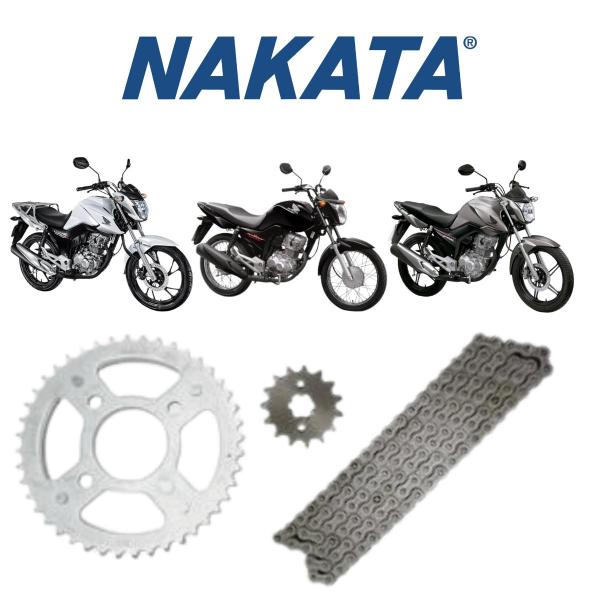 Imagem de Kit Corrente Coroa Pinhão Honda CG 160 Start 2016 A 2021 Nakata