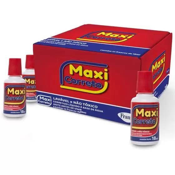 Imagem de Kit Corretivo Liquido 18ml Maxi Frama com 12 Unidades