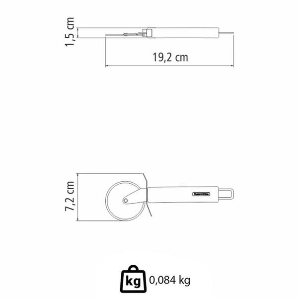 Imagem de Kit Cortador De Pizza Tramontina Marffim + Pegador Para Pizza Tramontina Utility 