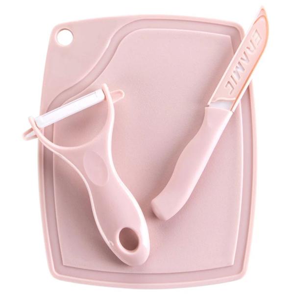 Kit Cortar e Descascar Frutas e Legumes 3 Peças Faca Descascador Tabua Corte - Carisma Imagem de Kit Cortar e Descascar Frutas e Legumes 3 Peças Faca Descascador Tabua Corte