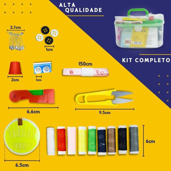 Kit Costura Linhas E Agulhas 46 Peças Completo - Nybc Imagem de Kit Costura Linhas E Agulhas 46 Peças Completo - Nybc