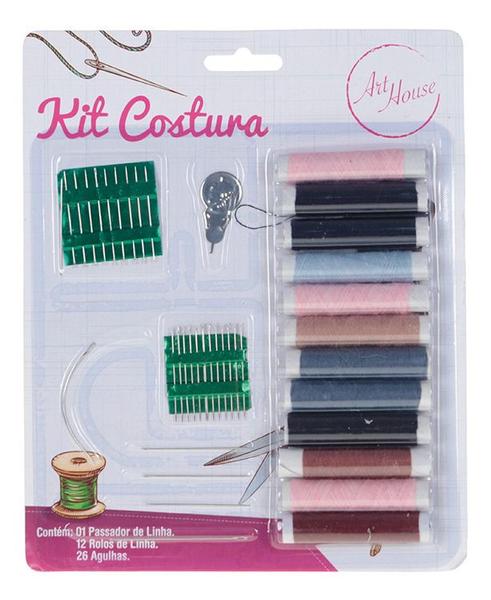 Kit Costura Manual Pequenos Reparos 12 Linhas 26 Agulhas - Art House Imagem de Kit Costura Manual Pequenos Reparos 12 Linhas 26 Agulhas