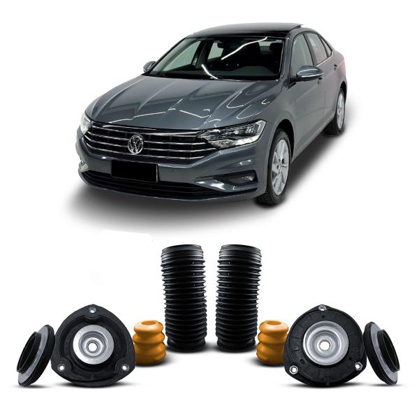 Imagem de Kit Coxim Batente Suporte Rolamento Guarda Pó Amortecedor Dianteiro Volkswagen Jetta 2018 2019 2020