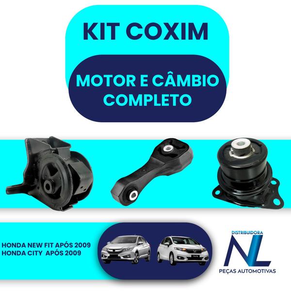 Imagem de Kit Coxim Completo motor e Cambio Honda Fit Manual 2009 a 14