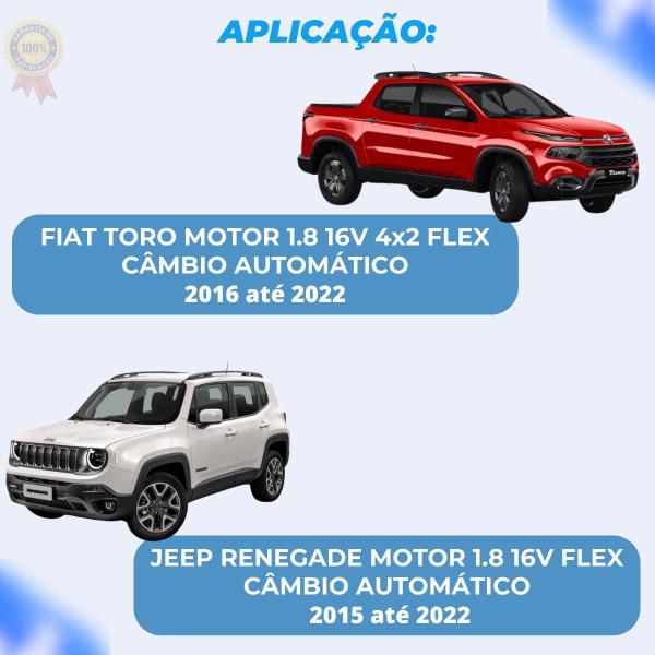 Imagem de Kit Coxim Do Motor E Cambio Fiat Toro Jeep Renegade 1.8 Flex