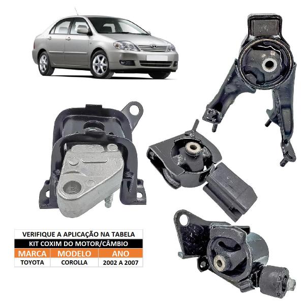 Imagem de Kit Coxim Do Motor E Cambio Toyota Corolla Manual 2002 - 2007