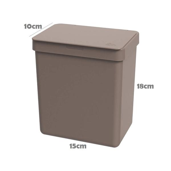 Imagem de Kit Coza Escorredor de Louças 45x35x11cm 14 Pratos + Lixeira 2,5L + Dispenser Detergente 500ml Warm Gray Brinox