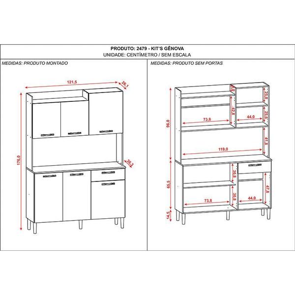 Imagem de Kit Cozinha Ambiente Gênova 6 Portas Freijó Soft - Kits Paraná