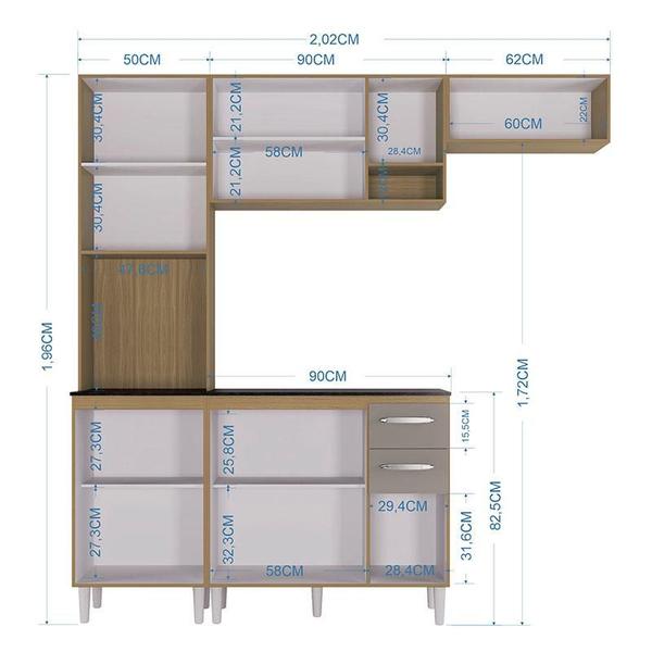 Imagem de Kit Cozinha Ambiente Isadora Damasco Off White - Poquema