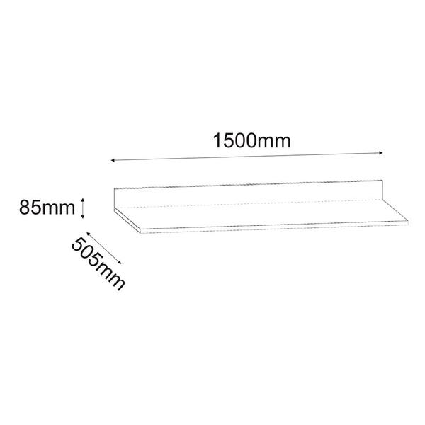 Imagem de Kit Cozinha Balcão Ayla e Aéreo Maya 150cm C/ Tampo Branco - Vallisa Decor