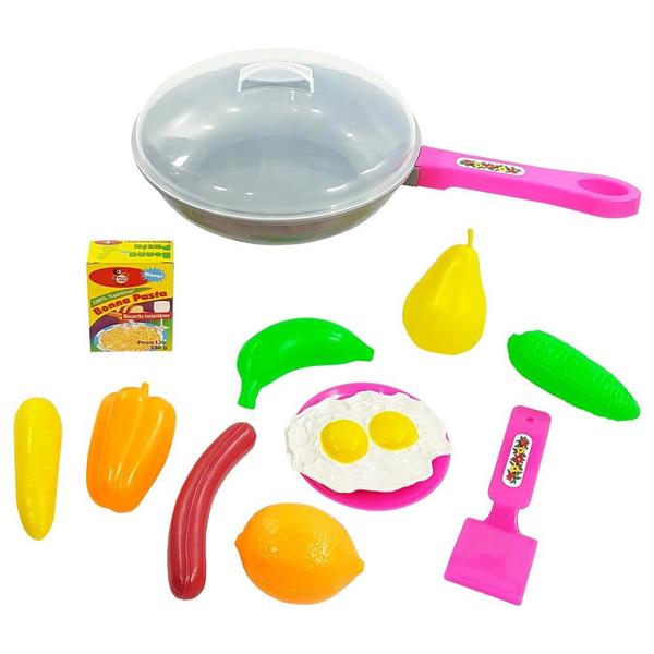 Imagem de Kit cozinha c/ 28 peças Brinquedo Pizza Comidinhas Legumes Infantil - OMG